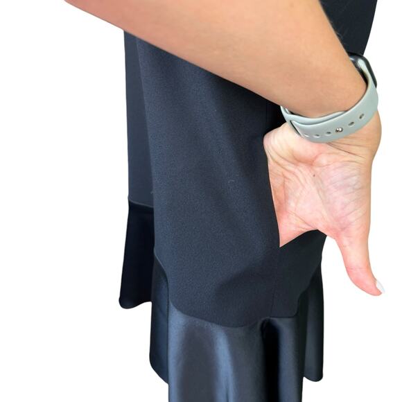 Red Valentino Black Ruffle Short Sleeve White Trim Collar Ruffle Hem Mini Dress - Picture 7 of 13